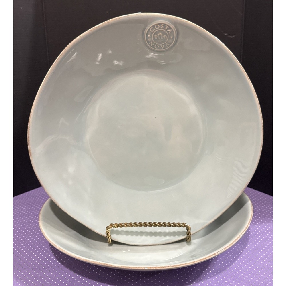 Costa Nova Deep Round Plate‎ Plates Pasta Turquoise Portugal 10 Inch Set Of 2